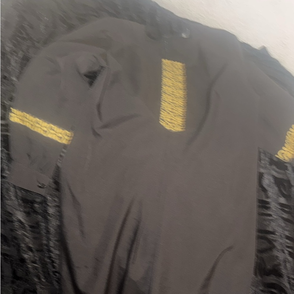 Men's Black Shirt with Gold Accents